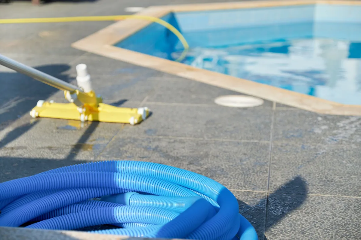 Routine pool equipment maintenance check